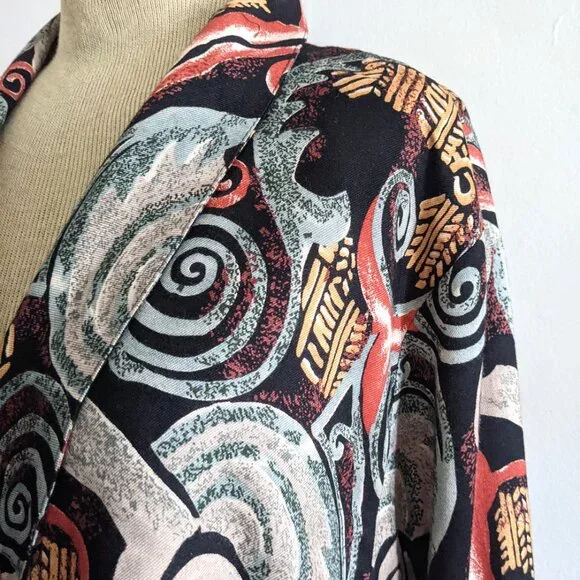 Nina piccalino print draped jacket dress sz 13 - Picture 3 of 8